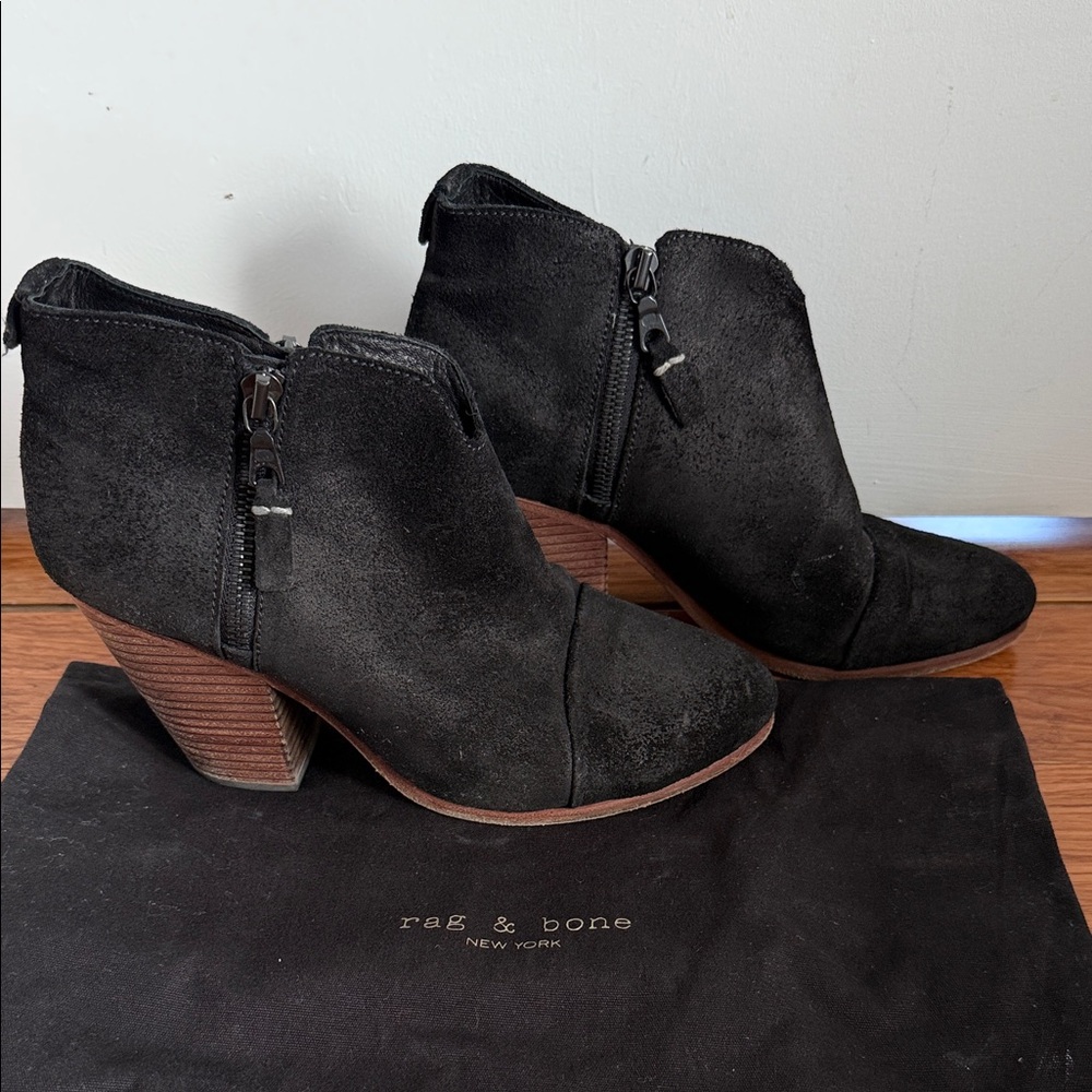 Rag & Bone Margot Black Suede Ankle Booties